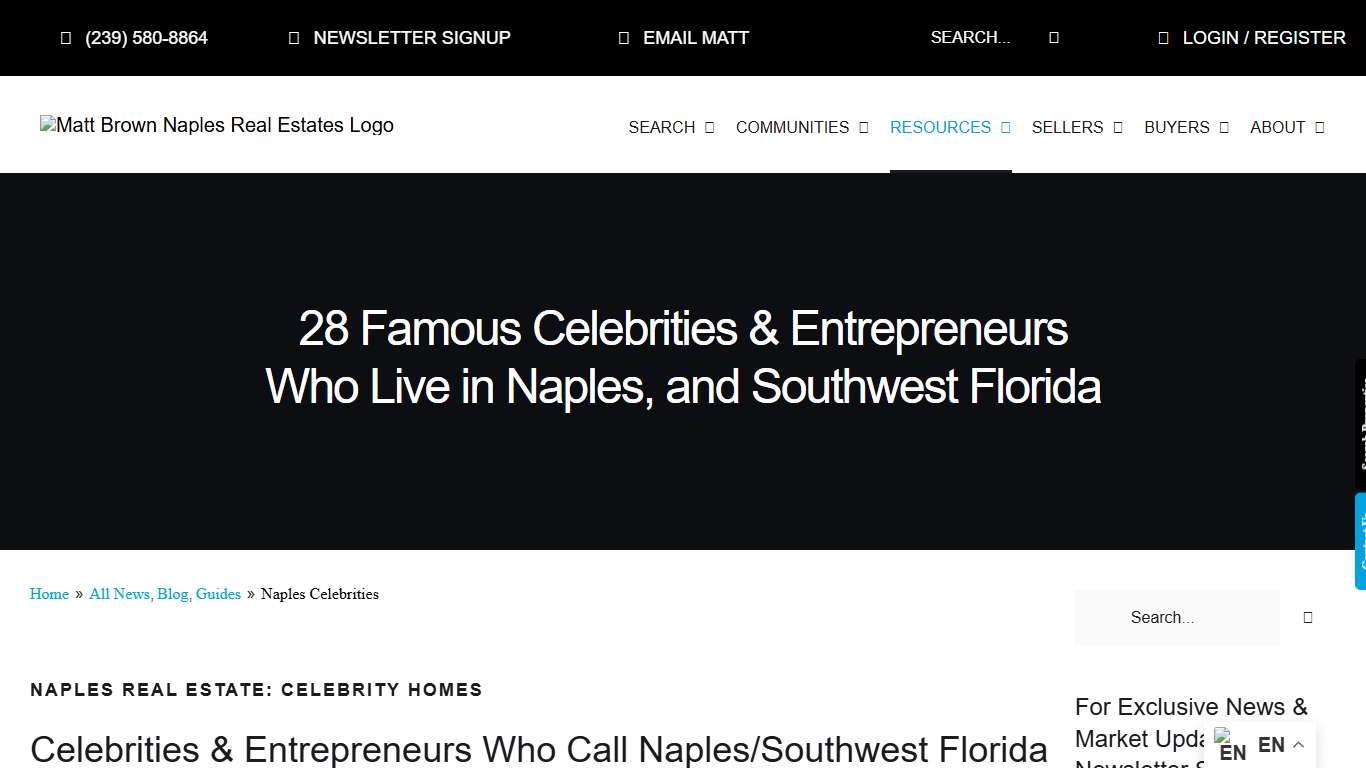 REAL ESTATE CELEBRITY HOMES - Southwest Florida